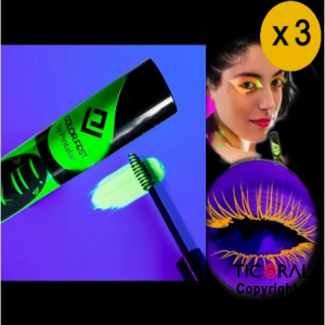 MAQUILLAJE PARA PESTAAS FLUO VERDE 10 GR X 3